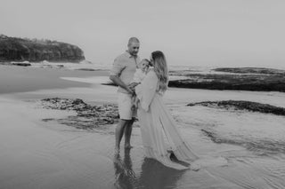 We Are Reclamation Ruffle Me Open Gown: One Size Family Photoshoot Dress Hire - Elasticated Neckline & Waist Family Photoshoot Dress Hire - Bump Friendly Family Photoshoot Dress - Flowy Family Photoshoot Dress Hire - Button down family photoshoot dress - Sheer Family Photoshoot dress - Exposed Belly Family photoshoot dress - Open baby bump family photoshoot dress