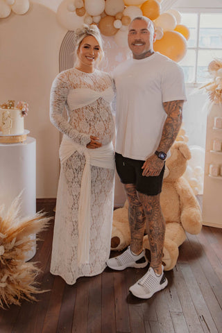Lace baby shower dress hire for mums
