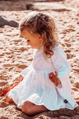 Annabelle White Cotton Dress - White Girl Dresses For Hire Australia