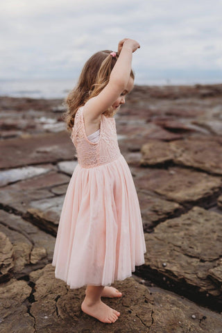 Size 4 Girl Dresses For Hire Australia - Arabella and Rose Dusty Rose French Chloe Sleeveless Dress