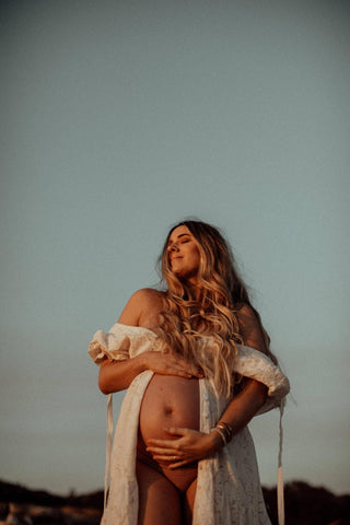 Scalloped Hem Maternity Dress Hire - Co and Ry Dawn Dress, Elasticated Back Waist, Size M/L (Aus 12-14)