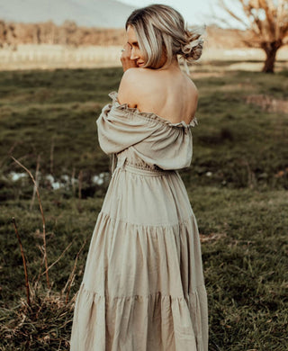 Versatile Family Photoshoot Dress Hire - Co and Ry Goldie Maxi - Sage - One Size fits Aus 6-14