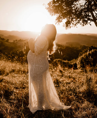 Photo Shoot Maternity Dress Hire - Co and Ry Harriet Elegant Lace Gown