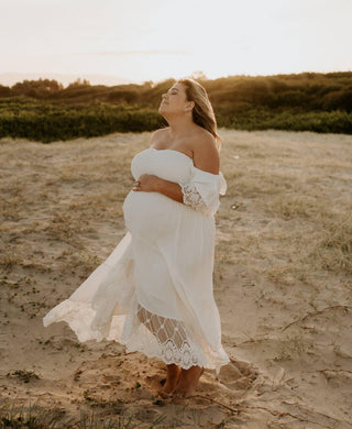 Maternity Dress Hire - Coven & Co Folklore Gown - Versatile Off-Shoulder Design