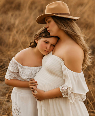 Maternity Dress Hire Australia - Coven & Co Folklore Gown: Breathable Viscose Material, Boho-Chic Look, Ideal for Maternity Photos and Baby Showers, Sizes XS to XXL