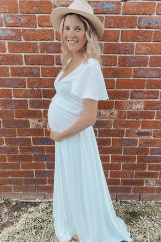 Coven & Co Halo Gown - For Sale: Maternity Dress Hire - Deep Plunge V-Neckline Dress Australia