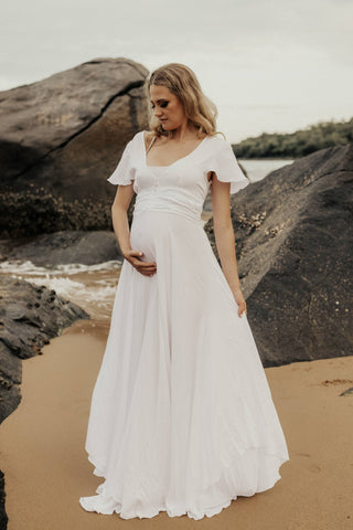 Coven & Co Halo Gown: Maternity Dress Hire -  Flowy & Light Maternity photoshoot dress