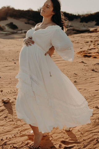 Coven & Co Juliet Gown - Boho Maternity Dress Hire - Timeless and Romantic