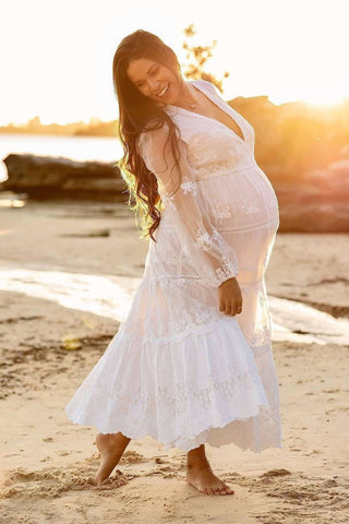 Maternity Dress Hire - Coven & Co Lover Gown: Easy Fit for All Pregnancy Stages, Customizable Bust Line with Hidden Clasps, Ideal for Maternity and Beyond, Sizes XS to XL