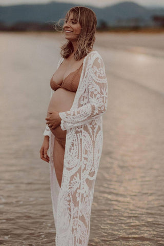Enchanting Lace Kimono - Maternity Dress Hire - Coven & Co Raven Lace Kimono