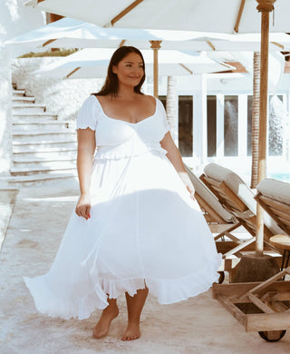 Plus-size maternity dress hire - Coven & Co True Romance Gown, size XL fits AUS 14-18.