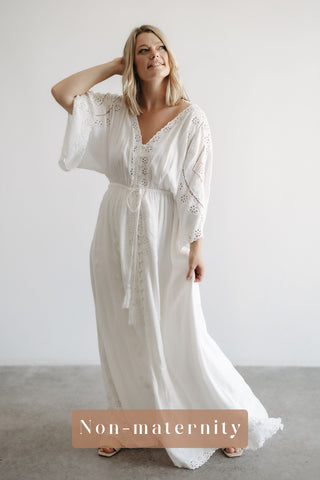 White boho photoshoot dress hire