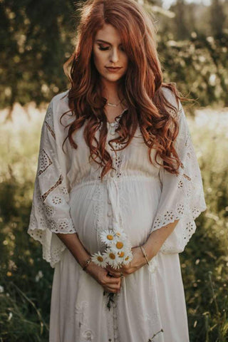 Fillyboo 'CLEO' Ivory Maternity Dress Hire - Kimono Robe