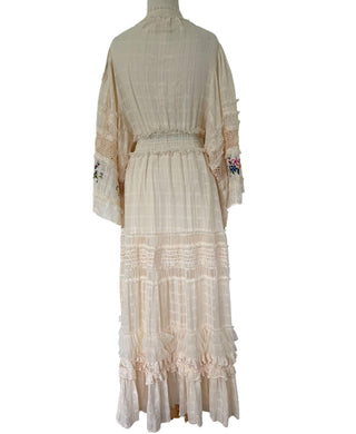 Fillyboo Charm Your Way Embroidered Maxi Dress- Rosey Tea - Fully Lined Maternity Dress Hire