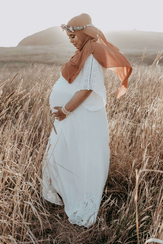 Boho maternity photoshoot dress hire - Fillyboo maternity dress - Size M: Fits AUS 10-14