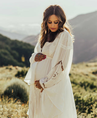Fillyboo Strawberry Fields Embroidered Maternity Maxi Dress - Boho Beauty with Free-Spirited Vibes - Maternity Dress Hire