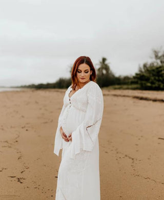 Fillyboo Strawberry Fields Embroidered Maternity Maxi Dress - Maternity Dress Hire - Stylish for Maternity Photos and Baby Showers