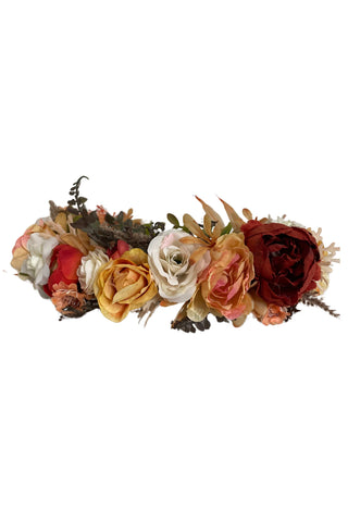 Rust coloured flower crown hire for photoshoots