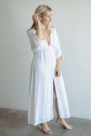 A lady wearing the Girl and the Sun Verity Maxi Dress