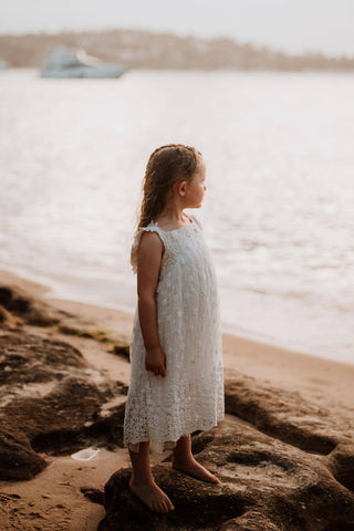 Harper Lace Dress: Girl Dresses For Hire with sash waist tie