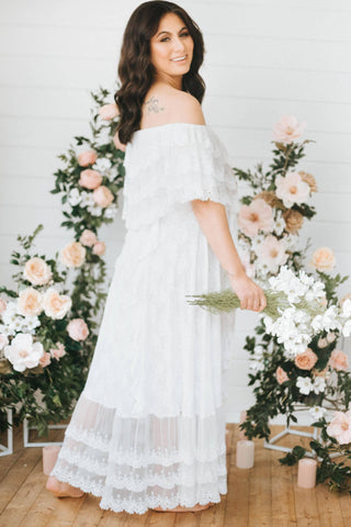 Jaase Georgie Lace Maxi Dress - Off The Shoulder Maternity Dress Hire