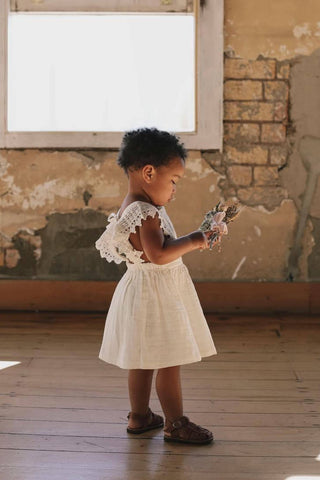 Jamie Kay Amie Dress - Cloud: White Organic Cotton Girl Dresses For Hire Australia - Size 6 Girl Dresses Australia