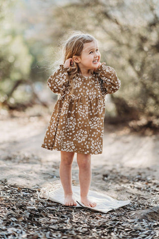 Jamie Kay Frankie Dress - Golden Floral: Organic Cotton Girl Dresses For Hire Australia