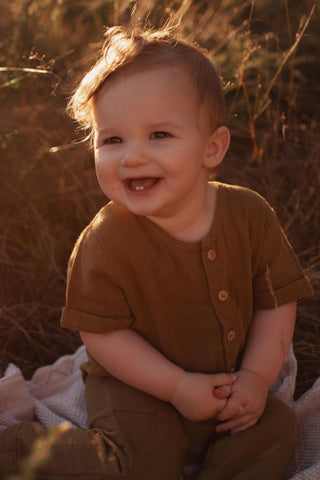 Gold-coloured Boy Outfit Australia - Earthy colours boy outfits for hire Australia: Jamie Kay Ryan Onepiece - Juniper-coloured Boy Outfit Australia - Gold-coloured Boy Outfit Australia - Graphite-coloured Boy Outfit Australia