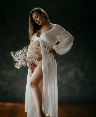 Capture Moments with Jen's Pirate Booty Lapis Dress - Ivory - Maternity Dress Hire for Photoshoots