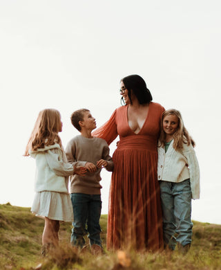 100% Cotton Family Photoshoot Dress Hire - Jen's Pirate Booty Lapis Dress - Rust