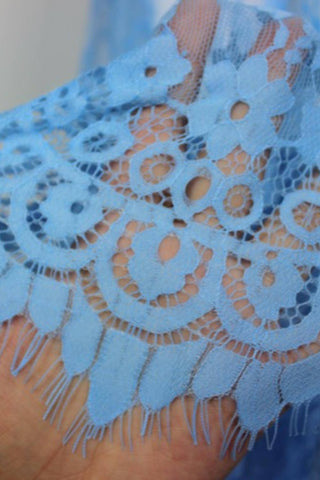 Elegant Lace Maternity Gown - Katherine Sheer Lace Maxi Dress - Light Blue - Milk Bath Dress Hire Australia