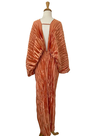 L’idée De Luxe Gown - Sunset: Sunset Coloured Gown - Deep Orange Gown - High Waistline Gown - Bump-Friendly Gown - Size 12 Gown - Shiny Crinkle Fabric Gown - Glam Baby Shower Gown - Maternity and Beyond Gowns - Maternity Dress Hire