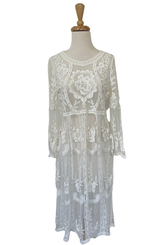 Stunning Aus 8-10 Ivory Lace Maternity Dress Hire - Madeleine Ivory Lace Midi Dress - Maternity Dress Hire