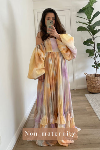 Dramatic off the shoulder photoshoot dress hire - Rooh Collective Dress Hire