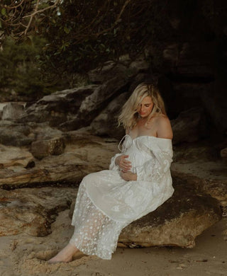Maternity Slip Option Dress Hire - Sacred Bundle Tallulah Lace Maxi Dress