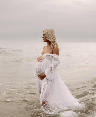 Comfortable Bump-Friendly Maternity Dress Hire - Sacred Bundle Tallulah Lace Maxi Dress