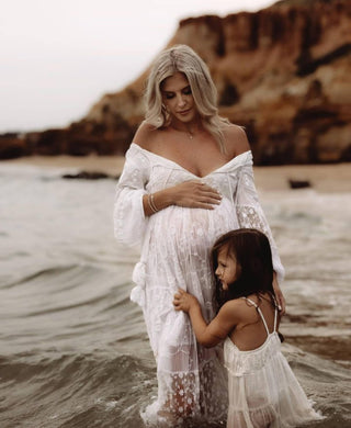 Versatile Maternity Dress Hire best paired with Skin-Coloured Undergarments -  Sacred Bundle Tallulah Lace Maxi Dress