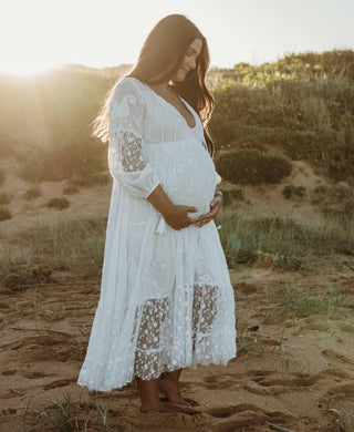 Maternity and Beyond Dress Hire - Sacred Bundle Tallulah Lace Maxi Dress