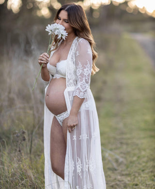 Vintage Inspired Maternity and Wedding Robe - Spell Canyon Moon Mesh Duster - Maternity Dress Hire