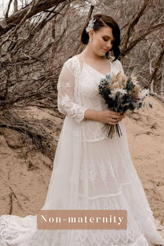 Wedding-Ready Maternity Dress Hire - Spell Canyon Moon Mesh Duster