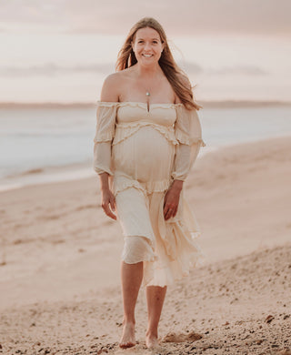 Asymmetrical Hem Maternity Dress Hire - Spell Clementine Mermaid Midi Dress