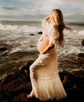 Gorgeous Custom Embroidery Details Maternity Dress Hire - Spell Daisy Chain Two Piece Set