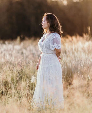 Bump-Friendly Dreamy Gown - Maternity Wedding Dress Hire - Spell Dawn Lace Gown