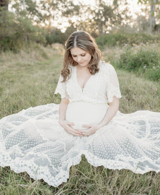 Maternity Dress Hire Perfect for Pregnant Brides - Spell Dawn Lace Gown