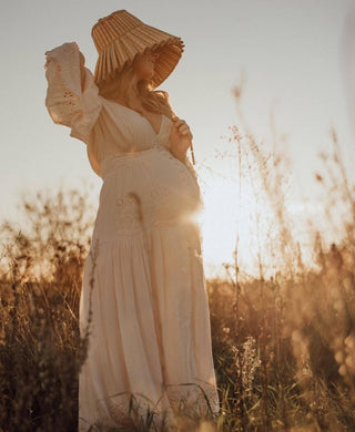 Gathers at Bust and Back Detail Maternity Dress Hire - Spell Imogen Gown