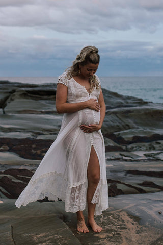 Whimsical Vintage Details Lace Maternity Dress Hire - Spell Wild Belle Gown