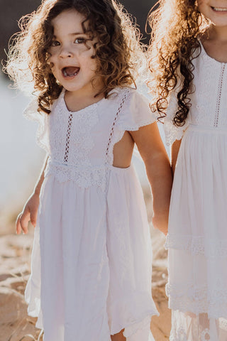 Tea Princess Alouette Dress - Deep V-Back with Bow Tie - Girl Dresses For Hire