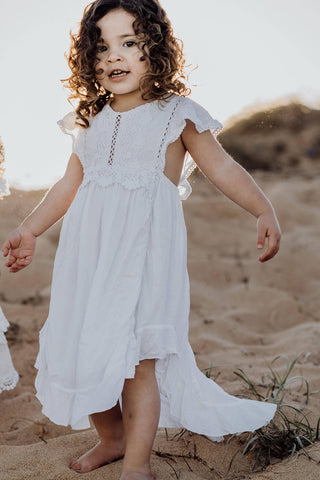 Tea Princess Alouette Dress - Hem with Scalloped Ruffle - Girl Dresses For Hire