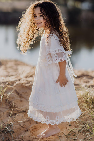 Sweet Ivory Dress for Special Occasions - Tea Princess Camille Dress - Girl Dresses For Hire