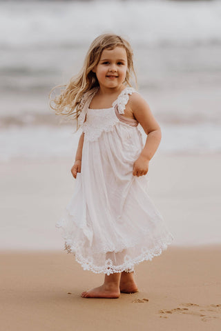 Cotton Voile Flower Girl Dress - Tea Princess Chloe Dress - Girl Dresses For Hire